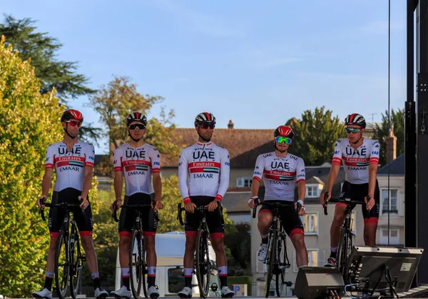 Chartres France October 2019 Uae Team Emirates Podium Chartres Teams 스톡 사진