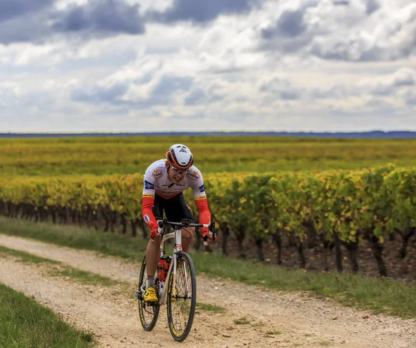 Noizay France Οκτωβρίου 2020 Γάλλος Ποδηλάτης Louis Louvet Από Την — Φωτογραφία Αρχείου