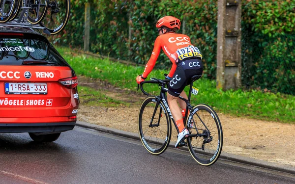 Beulle France Mars 2019 Cycliste Américain Barta Ccc Team Roule — Photo
