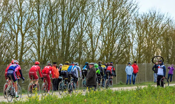 Vendome Frankrike Mars 2016 Cyklister Lära Klungan Smutsig Road Tertre — Stockfoto