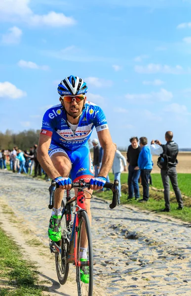 Carrefour Arbre Frankreich April 2015 Der Italienische Radrennfahrer Simone Antonini — Stockfoto