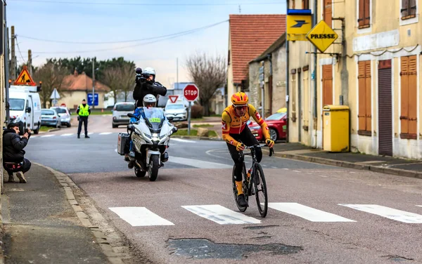 Моннервилль Франция Марта 2023 Года Датский Велогонщик Йонас Грегаард Команды — стоковое фото