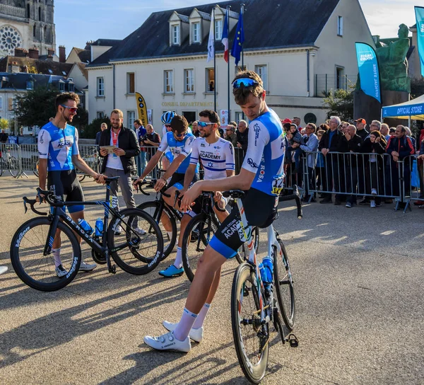 Chartres France October 2019 Israel Cycling Academy Waiting Podium Teams Stock Photo