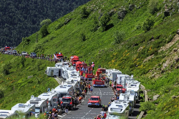 Pas Peyrol Frankrijk Juli 2016 Vittel Caravan Tijdens Het Passeren Stockafbeelding