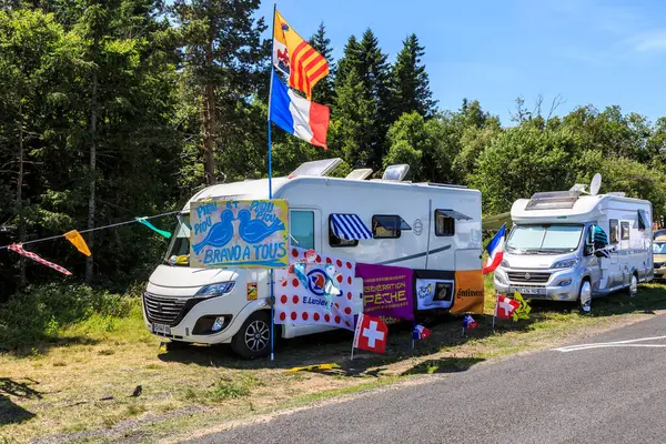 Cote Fage France July 2022 Specially Decorated Camping Cars Belonging — Stock Photo, Image