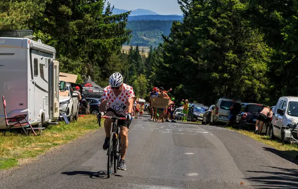 Cote Fage France July 2022 Unidentified Amateur Cyclist Rides Road — Stock Photo, Image
