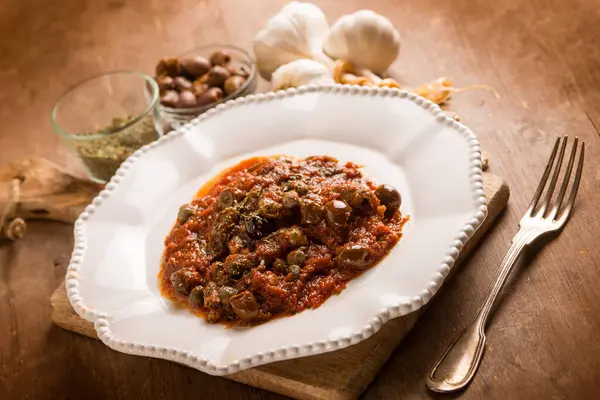 Стейк Піцзяйоли Традиційний Італійський Рецепт Стокове Фото