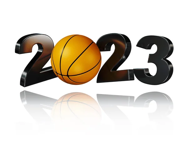 Basketbal 2023 Design Bílým Pozadím — Stock fotografie