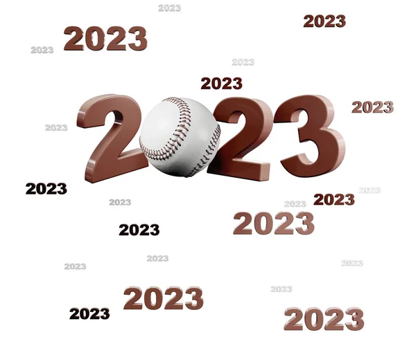 Viele Entwürfe Für Baseball 2023 Mit Weißem Hintergrund — Stockfoto