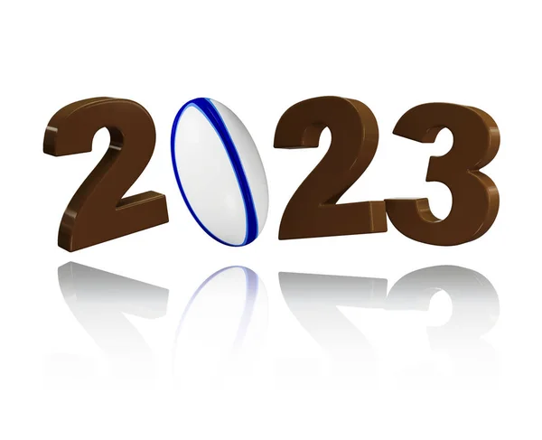 Rugby 2023 Design Avec Fond Blanc Images De Stock Libres De Droits