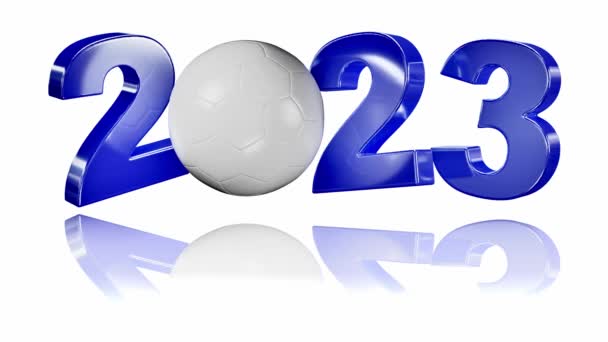 ホワイトを基調とした無限回転でのハンドボール2023デザイン — ストック動画