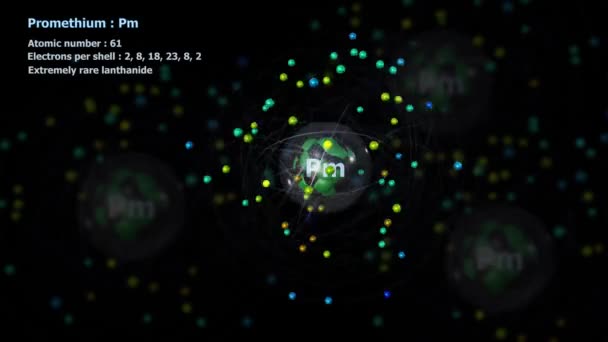 Атом Прометия Электроном Бесконечной Орбитальной Вращения Другими Атомами Фоновом Режиме — стоковое видео