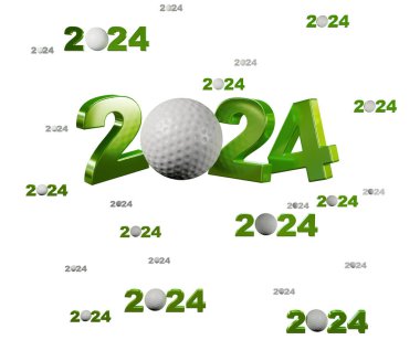 Birçok Golf Topu 2024 Tasarımları Beyaz Arkaplanda Birçok Top Var