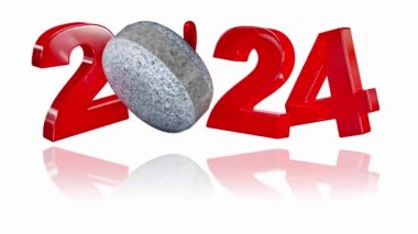 Curling Stone 2024 Sonsuz Dönüşümlü Beyaz Arkaplan Tasarımı