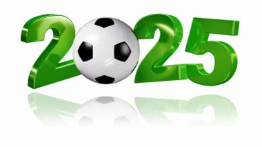 Futbol 2025 Beyaz Arkaplanda Sonsuz Dönüşüm tasarımı
