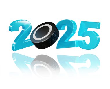 Buz Hokeyi 2025 Beyaz Arkaplan Tasarımı