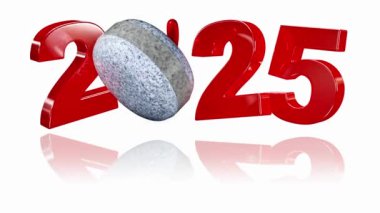 Curling Stone 2025 Sonsuz Dönüşümlü Beyaz Arkaplan Tasarımı