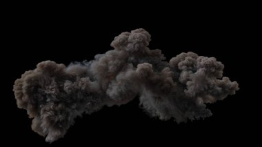 Siyah arka planda Büyük Kanon Ağız Parıltısı 'nın yoğun duman bulutu