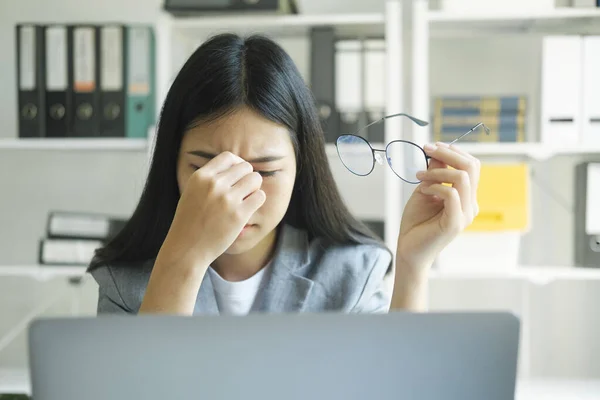 Stressed Overwork Businesswoman Office — Foto Stock