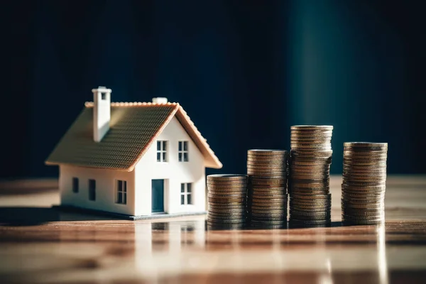 Концепція Інвестування Нерухомість Економія Грошей Щоб Купити Новий Будинок Будинок — стокове фото