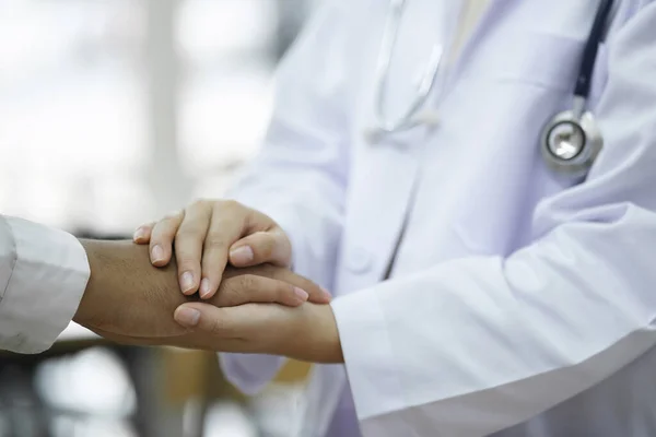 Kind Doctor Offering Loving Gesture Sick Person Health Crisis Support — Stock Photo, Image