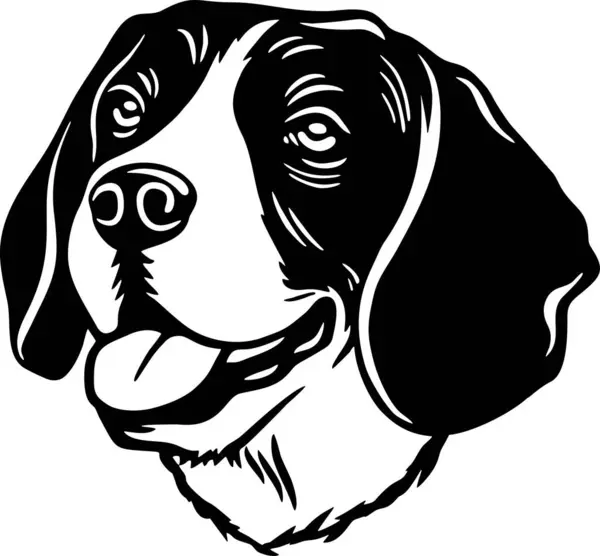 Beagle Funny Dogs Detailed Vector Pet Vector Portrait Estêncil Silhueta —  Vetores de Stock