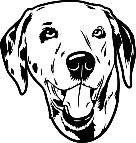 Dálmata Cães Engraçados Vetor Detalhado Pet Vector Portrait Estêncil Silhueta —  Vetores de Stock