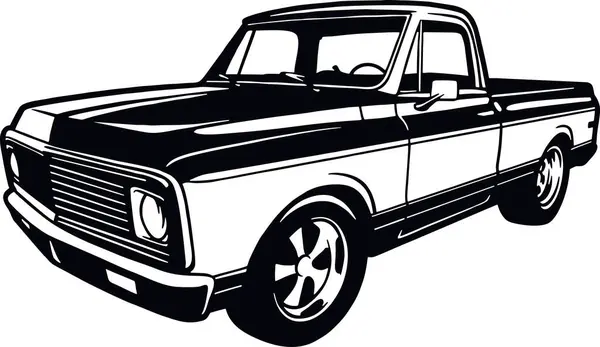 Classic Truck Anni Muscle Car Classic Car Stencil Silhouette Vector Vettoriale Stock