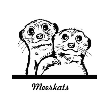 Mirketler - Çizgi Roman Hayvanı - Komik Hayvan - Vahşi Yaşam Şablonu - vektör kırpma stoğu, vektör illüstrasyonu