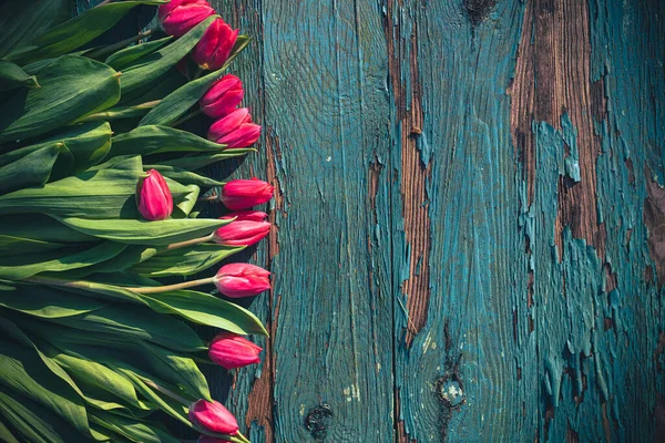 Kunst Abstrakten Hintergrund Mit Frühling Tulpen Auf Holz Für Design lizenzfreie Stockfotos