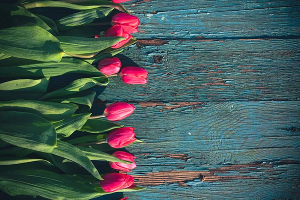 Kunst Abstrakten Hintergrund Mit Frühling Tulpen Auf Holz Für Design Stockfoto