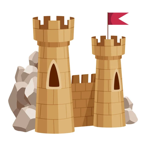Castle Accesorio Acuario Realista Decoración Equipamiento Para Acuario Elemento Vector — Archivo Imágenes Vectoriales