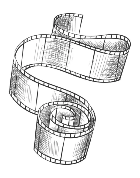 Film Strip Empty Film Strip Tape Shaddow Projection Movie Cinema — Vector de stock