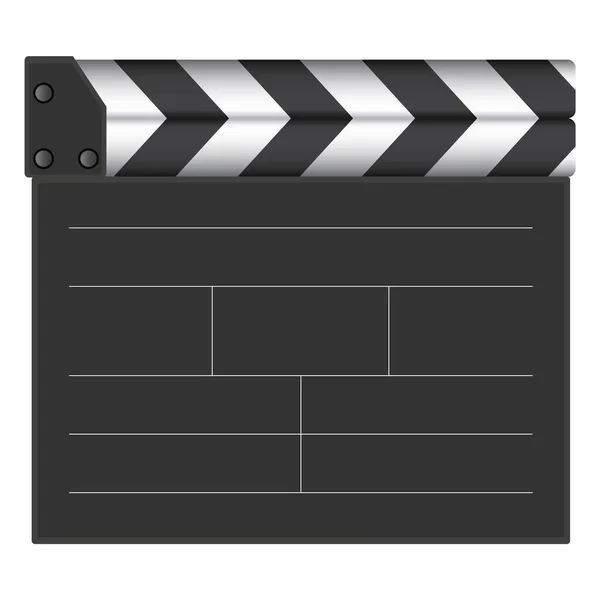 フィルム クラッパー 現実的な映画のクラップボードを閉じた 撮影機材や映画製作機材 白地に隔離されたブランクシネマクラッパーベクトルイラスト — ストックベクタ