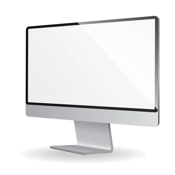 Elektronické Zařízení Bílý Monitor Plochy Nová Verze Moderního Prémiového Hardwaru — Stockový vektor