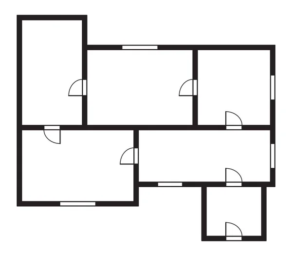 Appartement Plan Architectural Vue Supérieure Plan Étage Projet Plan Vectoriel — Image vectorielle