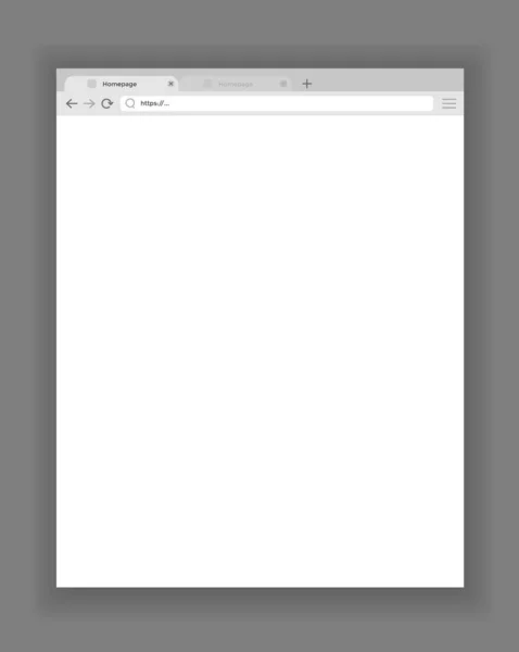 Mockup Del Browser Schermo Della Finestra Web Internet Concetto Pagina — Vettoriale Stock