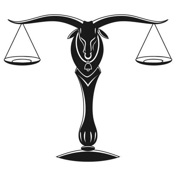 公正的天平轮廓 机械天平 法律与判断的象征 惩罚与真理 测量装置 矢量单色图标 — 图库矢量图片
