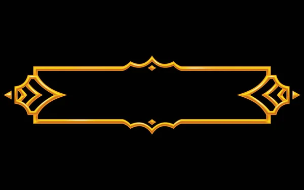Frame Medieval Game Metallic Title Banner Decorative Border Vector Assets — Stok Vektör