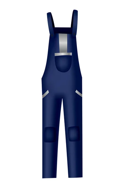 Workwear Uniform Element Blue Denim Overall Dungaree Uniform Protective Clothing — Stock Vector