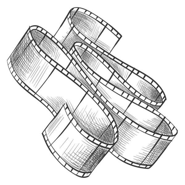 Film Strip Empty Film Strip Tape Shaddow Projection Movie Cinema — Stok Vektör
