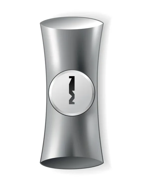 Metal Steel Secure Keyhole Element Door Locks Template Realistic Silver — Stock Vector