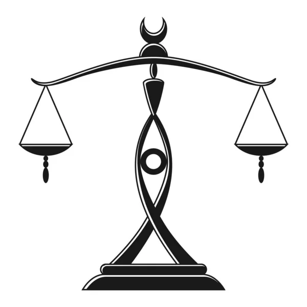 Gerechtigkeit Skaliert Silhouette Mechanische Waage Symbol Für Recht Und Urteil — Stockvektor