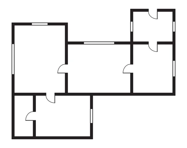 Архитектурный План Вид Сверху Плана Этажа Векторный Проект Дома Профессиональная — стоковый вектор