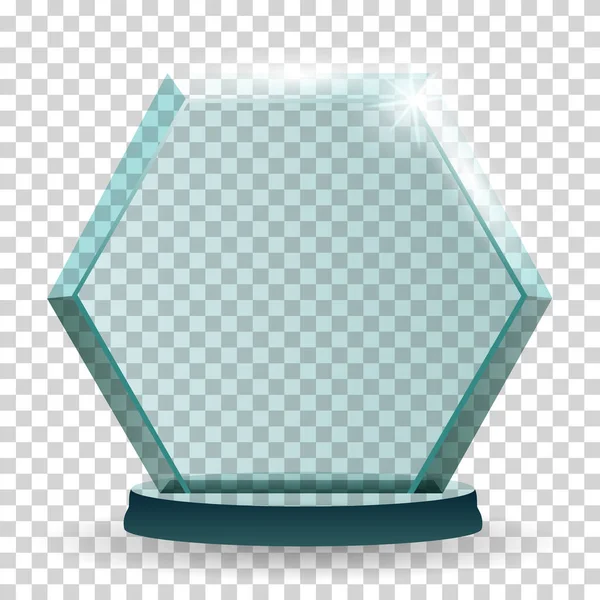 Glas Trofépris Vinnare Pris Från Transparent Material Prestationsglas För Vinnarmästerskapet — Stock vektor