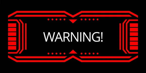巨大的危险警报 注意矢量红色接口符号 警告或警告用户界面 技术或数字网络框架 系统失灵或危险地带 — 图库矢量图片