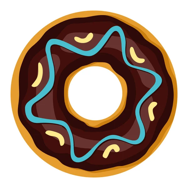 Donut Vista Superior Dulce Postre Esmalte Para Diseño Del Menú — Archivo Imágenes Vectoriales