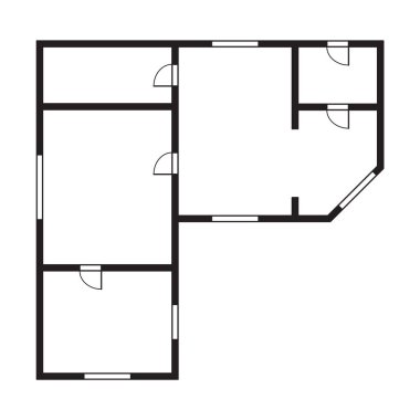 Daire mimari planı. En üst kat planı. Evin vektör planlama projesi. Çizim biçiminde profesyonel yerleşim.