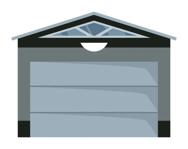 Значок Двери Гаража Мультипликационный Гараж Хранения Автомобилей Металлический Вход Механической — стоковый вектор