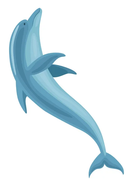 Dolphin Cartoon Character Ocean Mammal Motion Isolated White Vector Illustration — Image vectorielle
